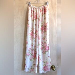 Sheer Floral Pajama Pants Rose Print NWOT Women’s M Loungewear Sleepwear
